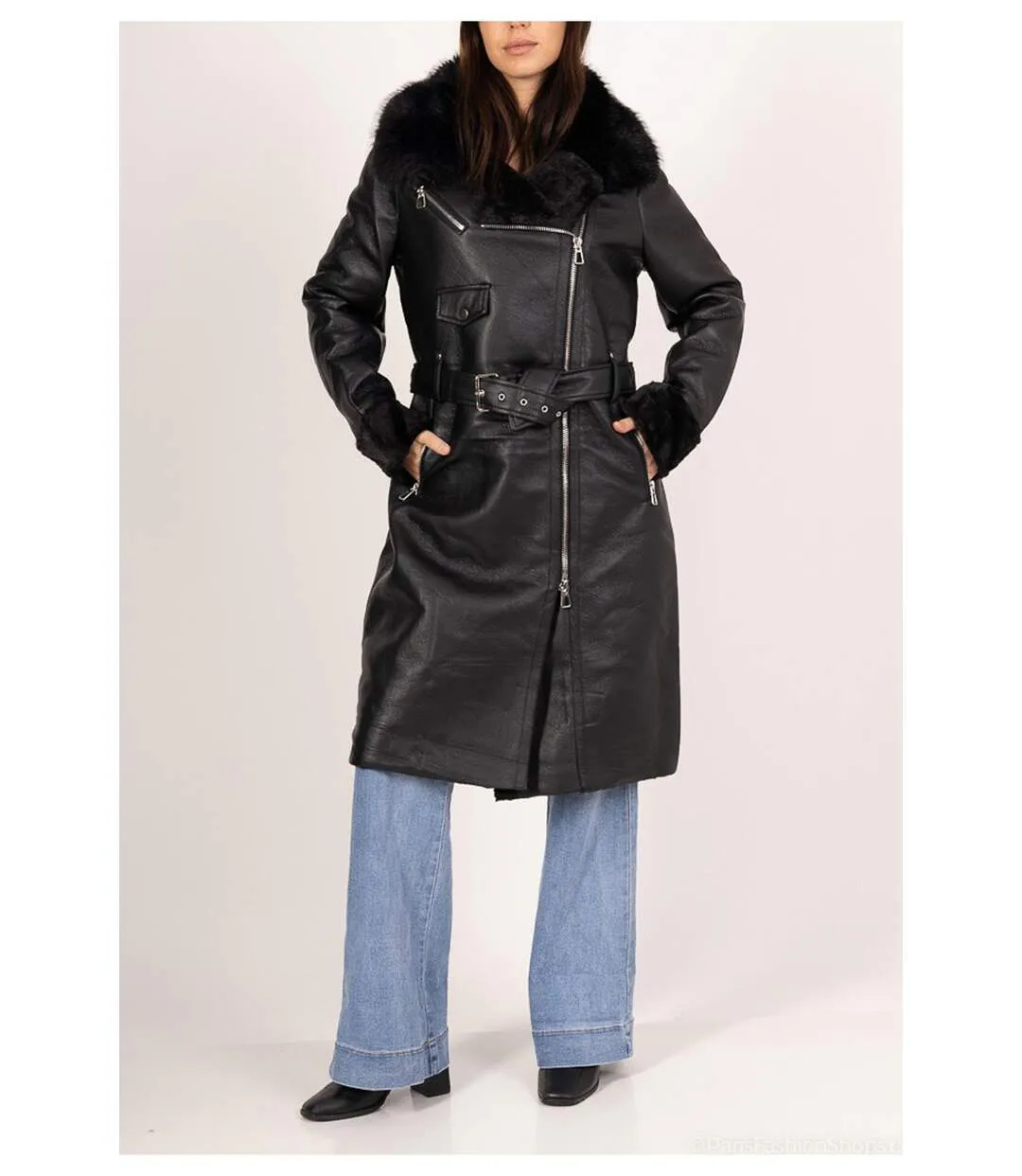 Manteau Long Avec Fourrure-2