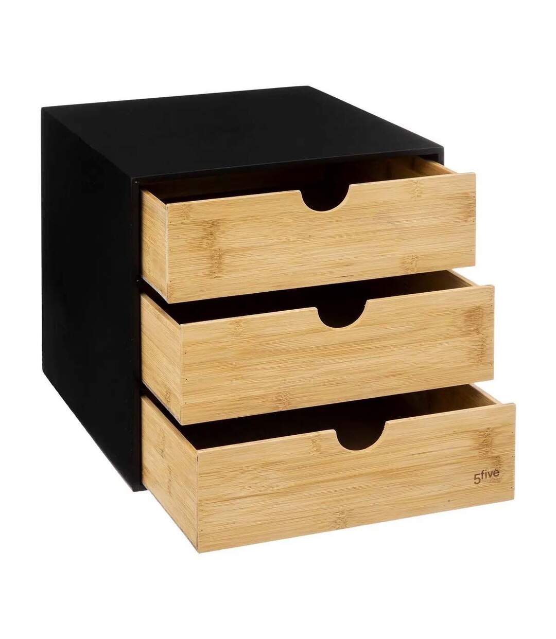 Tour de Rangement Bureau Carrée Bava 31cm Noir-2