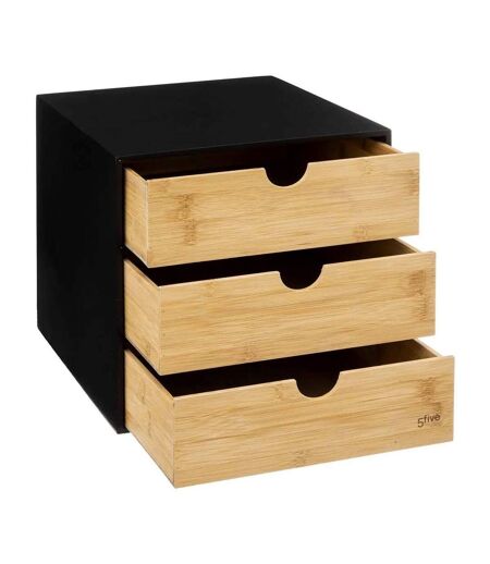 Tour de Rangement Bureau Carrée Bava 31cm Noir