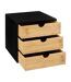 Tour de Rangement Bureau Carrée Bava 31cm Noir-2