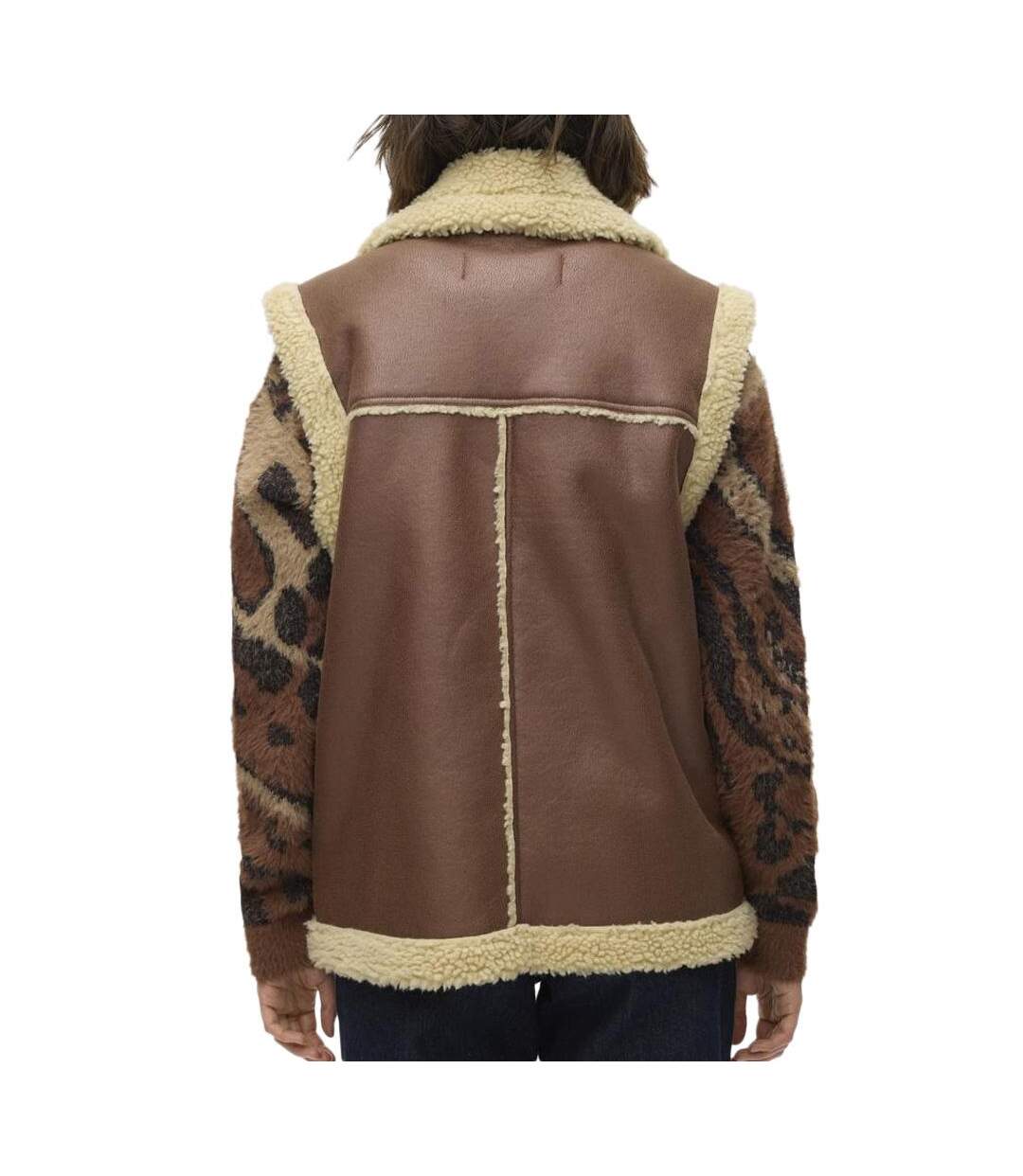Veste sans manches camel/écru femme vero moda waistcoat-2