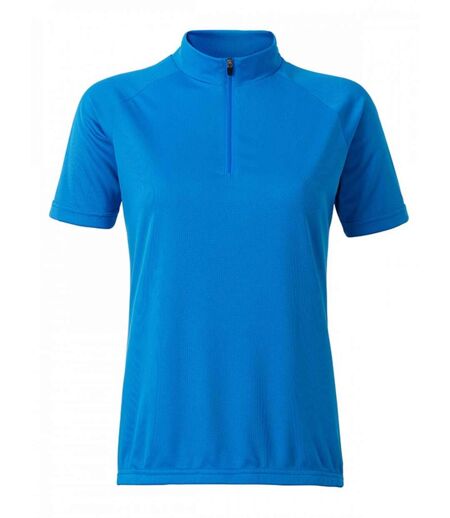 maillot cycliste zippé - FEMME - JN511 - bleu vif