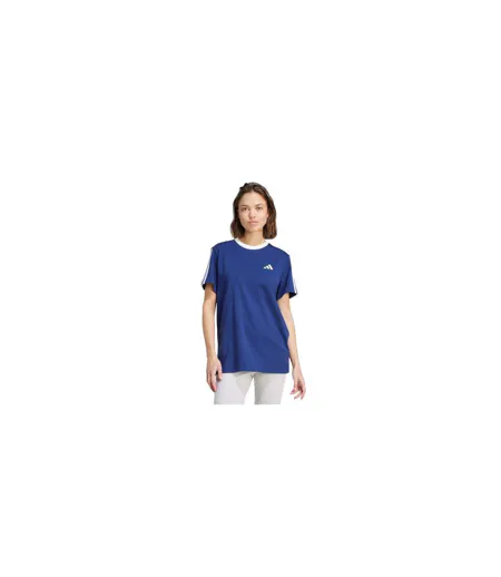T-shirt Motif/style 3 Rayures Essentials Femme Bleu Marine Blanc Adidas