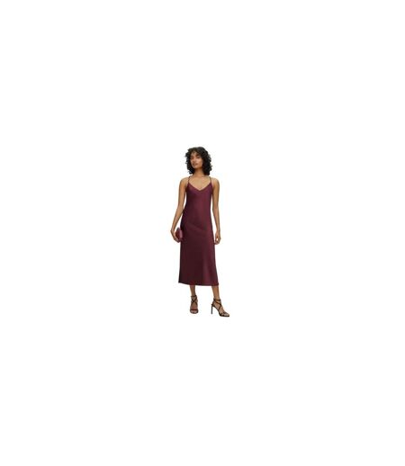 Womens/ladies Chain Detail Satin Slip Dress Red Boss