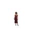 Womens/ladies Chain Detail Satin Slip Dress Red Boss-1