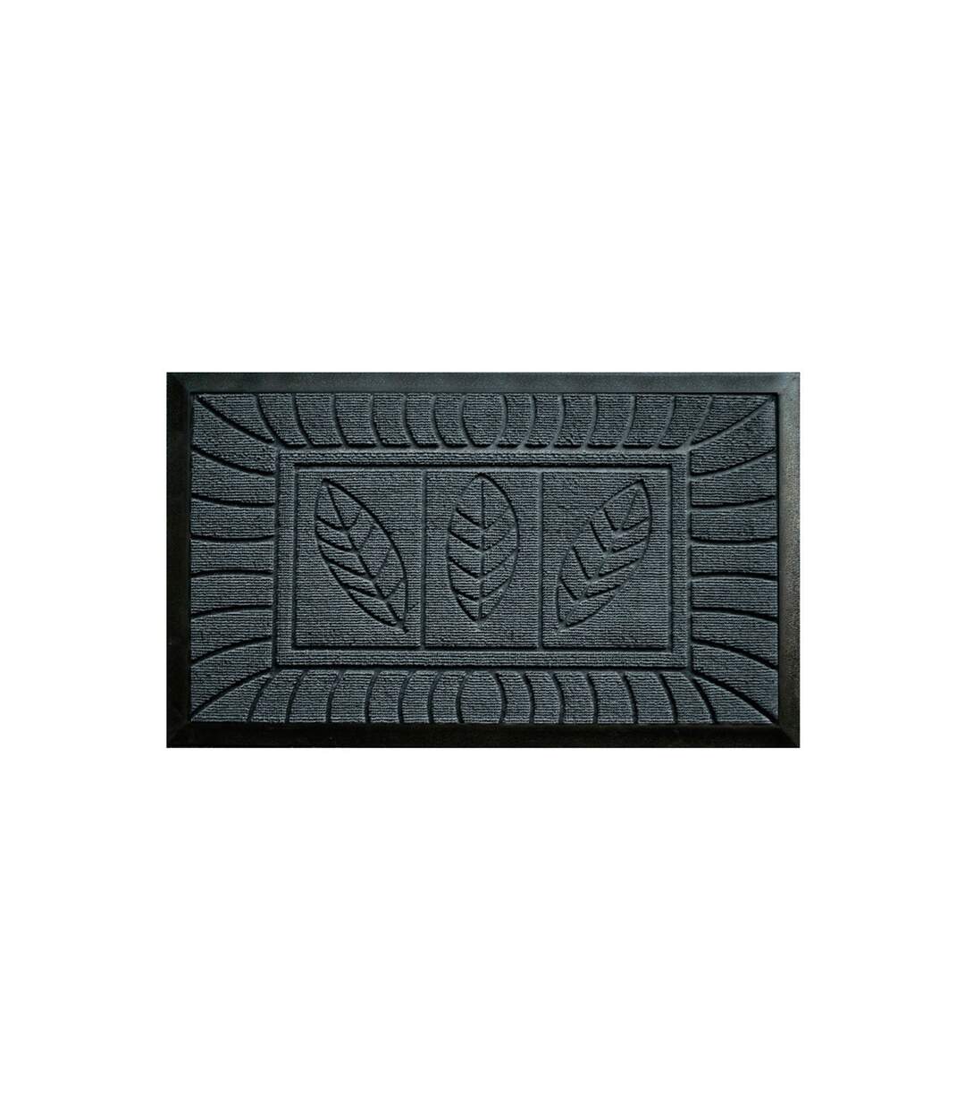 Tapis d'Entrée Feuilles 45x75cm Gris-1