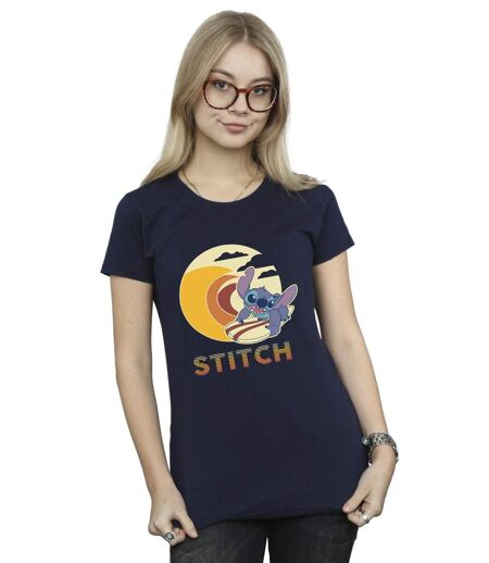 Disney Lilo & Stitch - T-shirt en coton Summer Waves - Femme/femme (Bleu marine) - UTBI25610