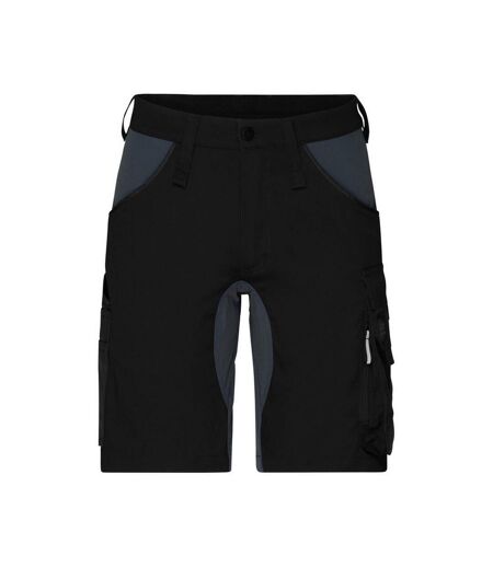 Short À Poches Workwear Adulte Noir Carbone James And Nicholson