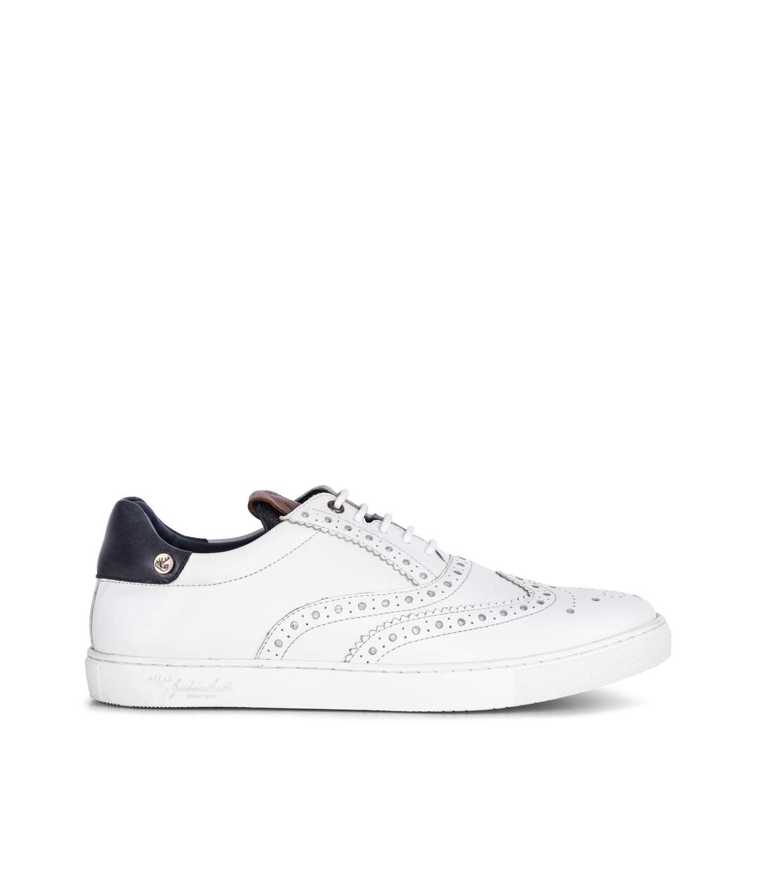 Mens Carlson White Brogue Plimsoll-2