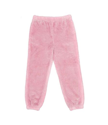 Unisex adult fluffy fleece jogging bottoms blush pink Brand Lab