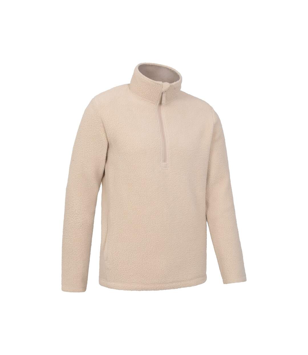 Mens ted borg half zip fleece top beige Mountain Warehouse-3