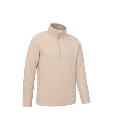 Mens ted borg half zip fleece top beige Mountain Warehouse