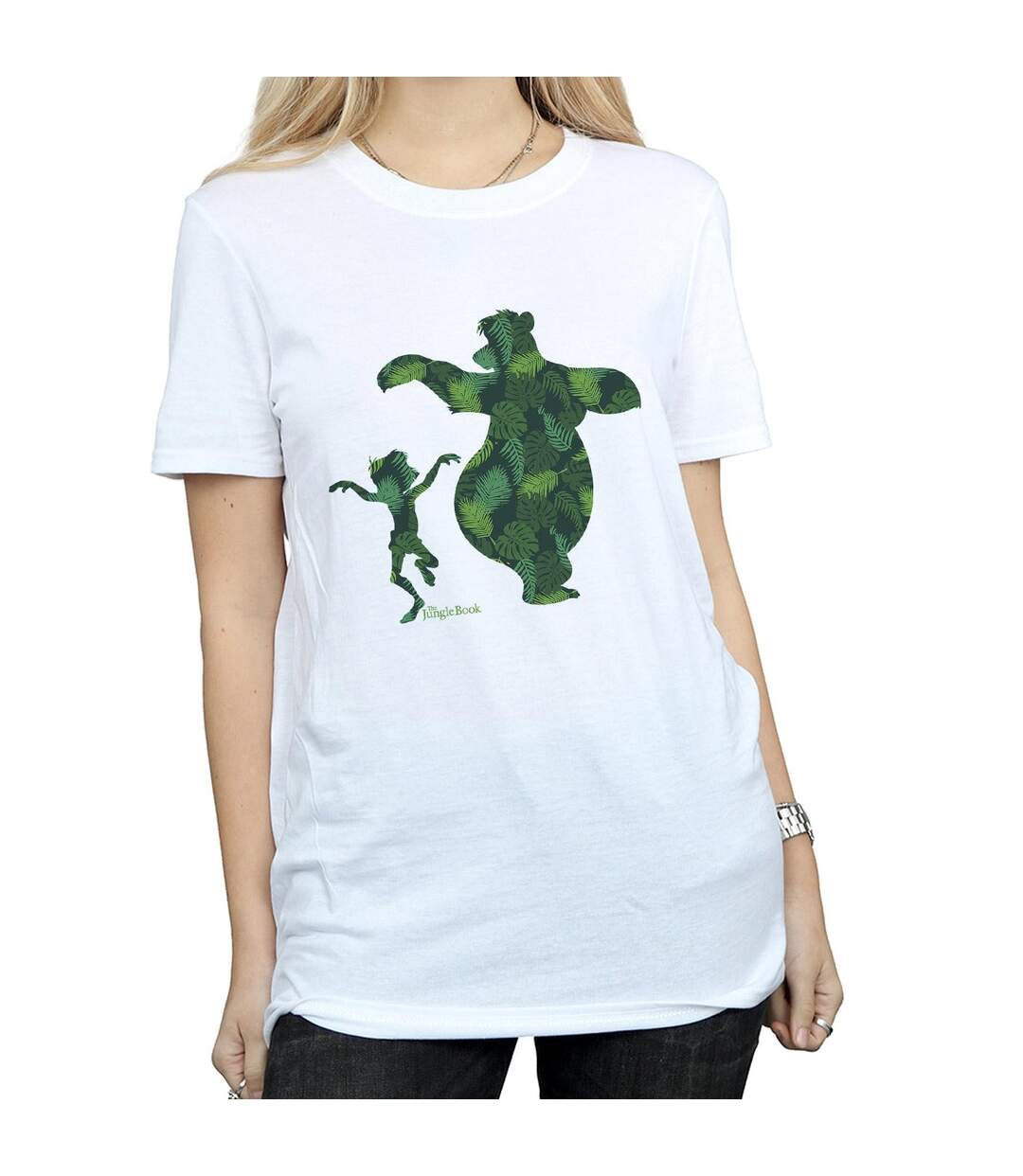 Disney Womens/Ladies The Jungle Book Mowgli And Baloo Dance Cotton Boyfriend T-Shirt (Blanc) - UTBI28328-3