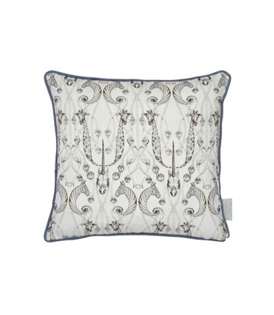 Les chateau des animaux filled cushion 43cm x 43cm grey/cream/blue The Chateau by Angel Strawbridge