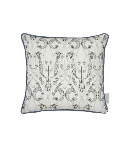 Les chateau des animaux filled cushion 43cm x 43cm grey/cream/blue The Chateau by Angel Strawbridge