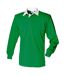 Polo de rugby a manches longues homme vert vif / blanc Front Row