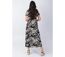 Robe longue été manches courtes Cataleya noir et beige Coton Du Monde-4
