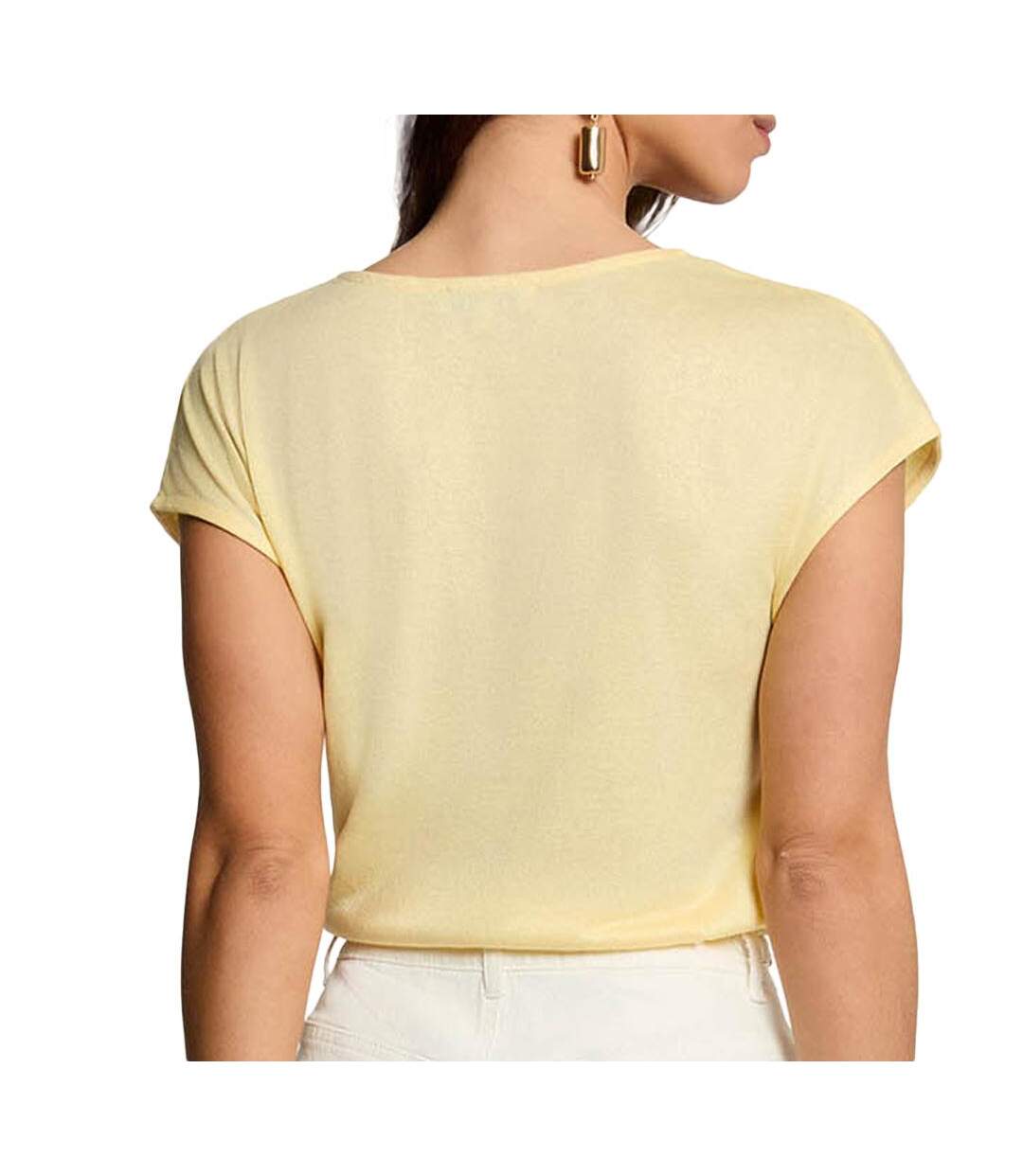 T-Shirt jaune femme morgan fantaisie-2