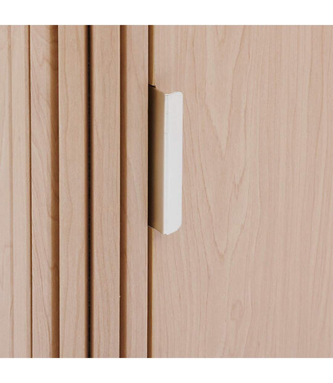 Colonne 1 porte et 2 niches effet bois clair LIORA - Beige-5