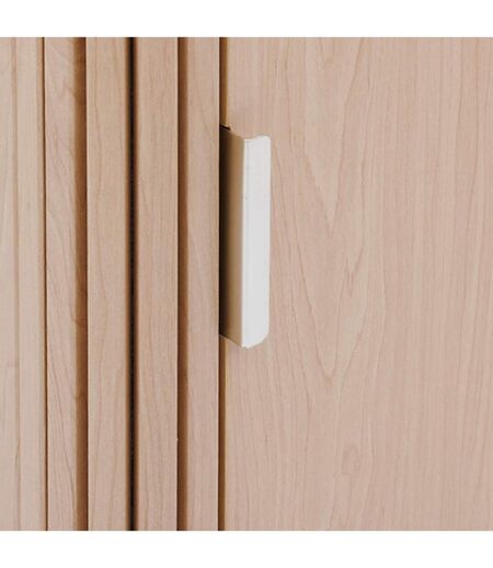 Colonne 1 porte et 2 niches effet bois clair LIORA - Beige
