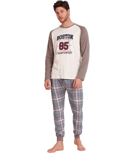 Pyjama tenue d'intérieur pantalon top manches longues Boston Admas