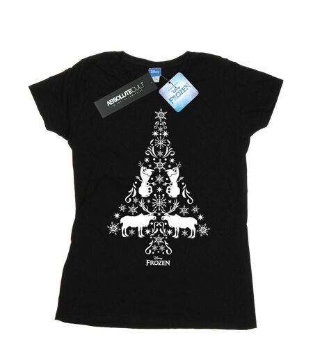 Disney Femme/Les femmes - T-shirt en coton avec arbre de Noël Frozen (Noir) - UTBI21924