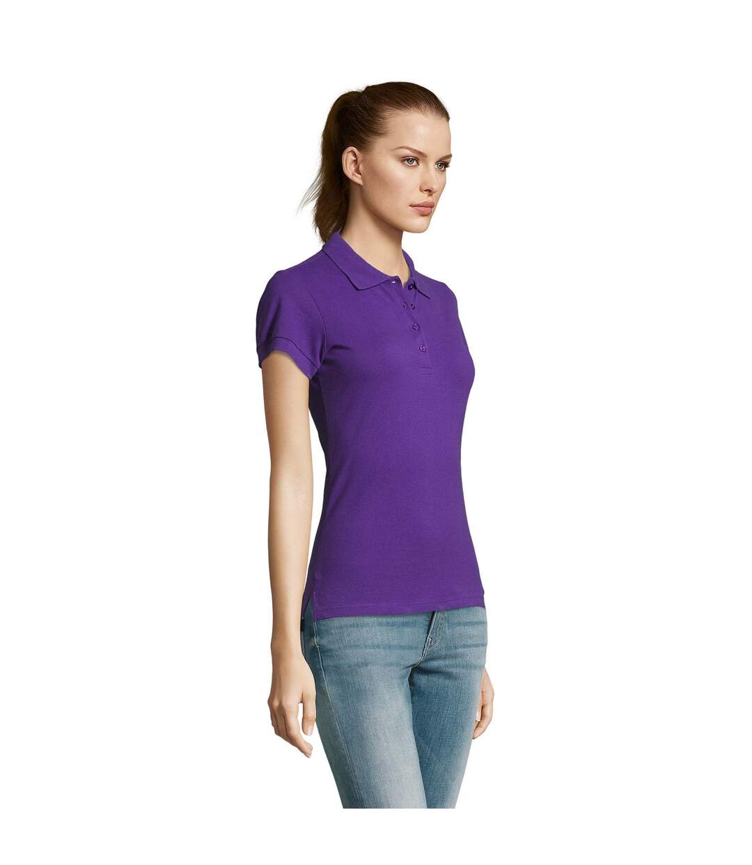 Passion polo 100% coton à manches courtes femme pourpre foncé SOLS-3