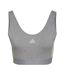 Haut Court Motif/style 3 Rayures Femme Gris Chiné Adidas-2