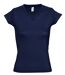 T-shirt manches courtes col V - Femme - 11388 - bleu marine