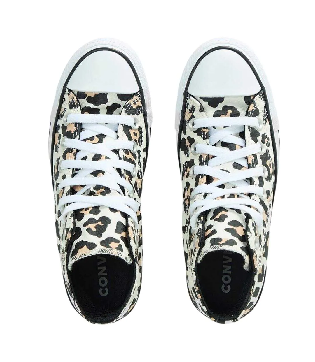 Womens/ladies Chuck Classic Leopard Print High Top Trainers White Black Converse-3