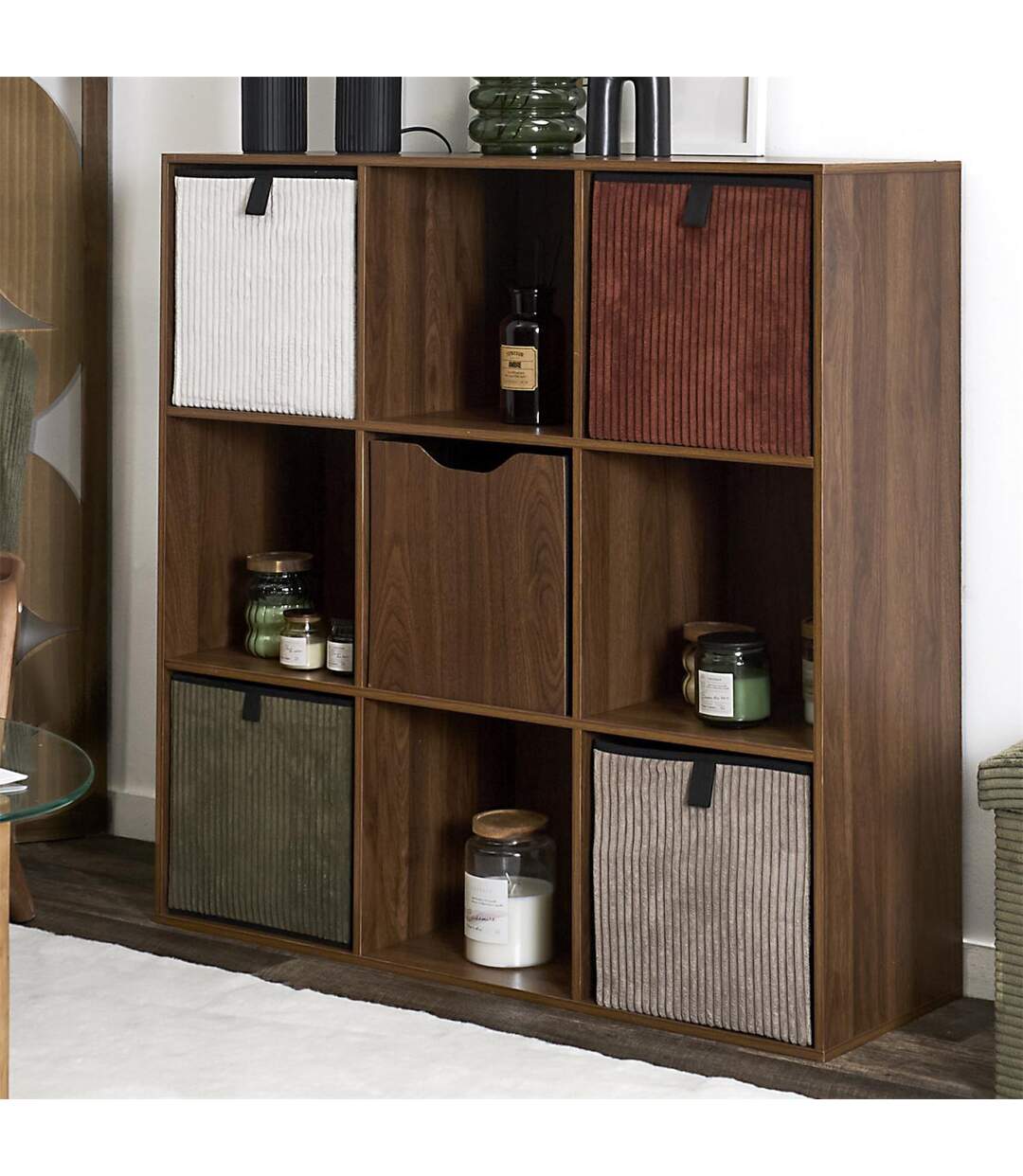 Boîte de Rangement Pliable Tiffany 30x30cm Marron-2