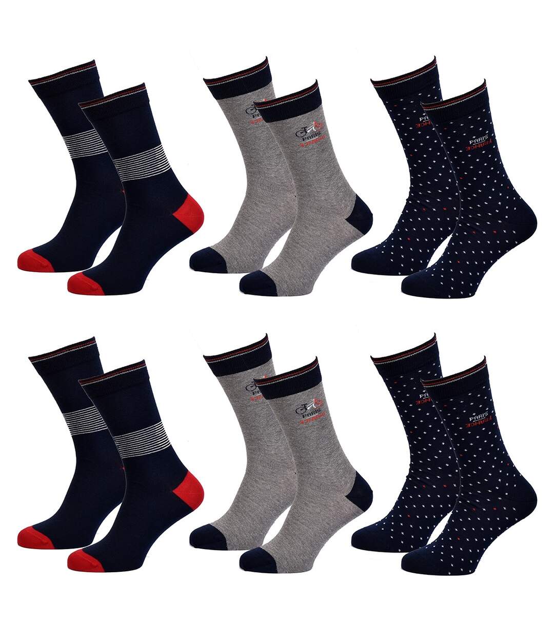 Chaussettes Homme TWINDAY Qualité et Confort-Assortiment modèles photos selon arrivages- Pack de 6 Paires PARIS 45466