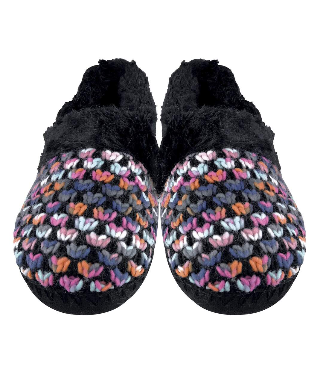 Ladies Cute Plush Winter Knitted House Slippers-3