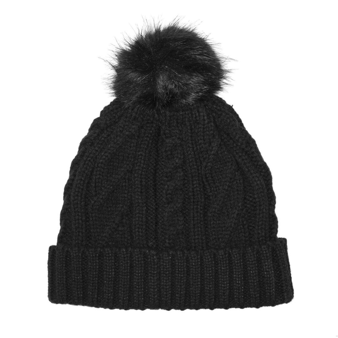 Bonnet femme Pompon Black Aulp-2