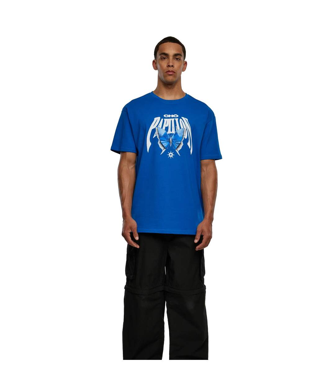 Mens Origami Heavy Oversized T-shirt Bleu Cobalt Mister Tee-1