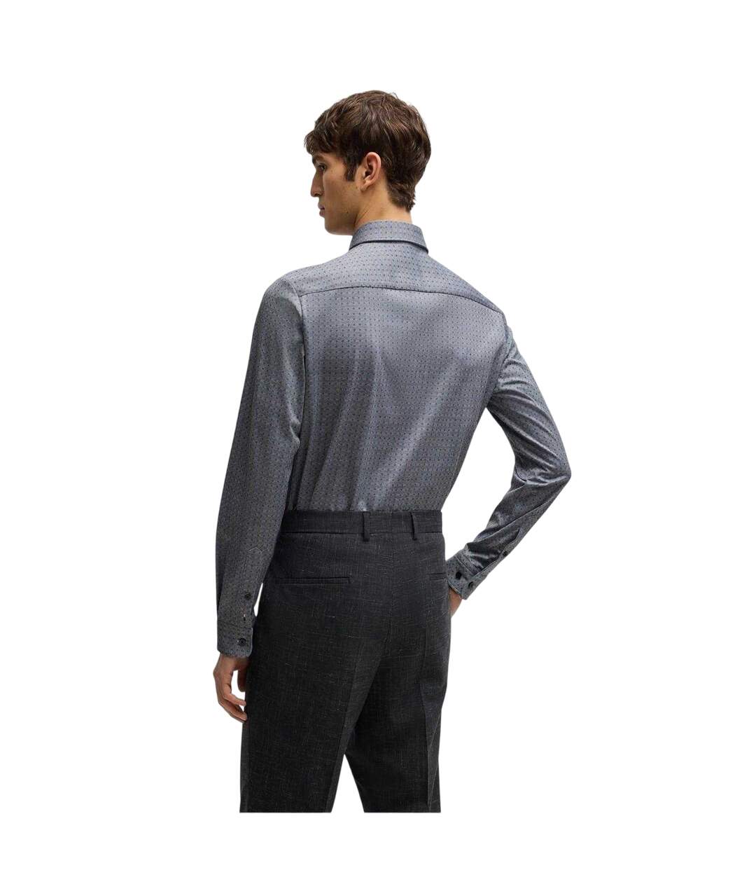 Chemise Habillée Motif/style Géométrique Homme Gris Boss-3