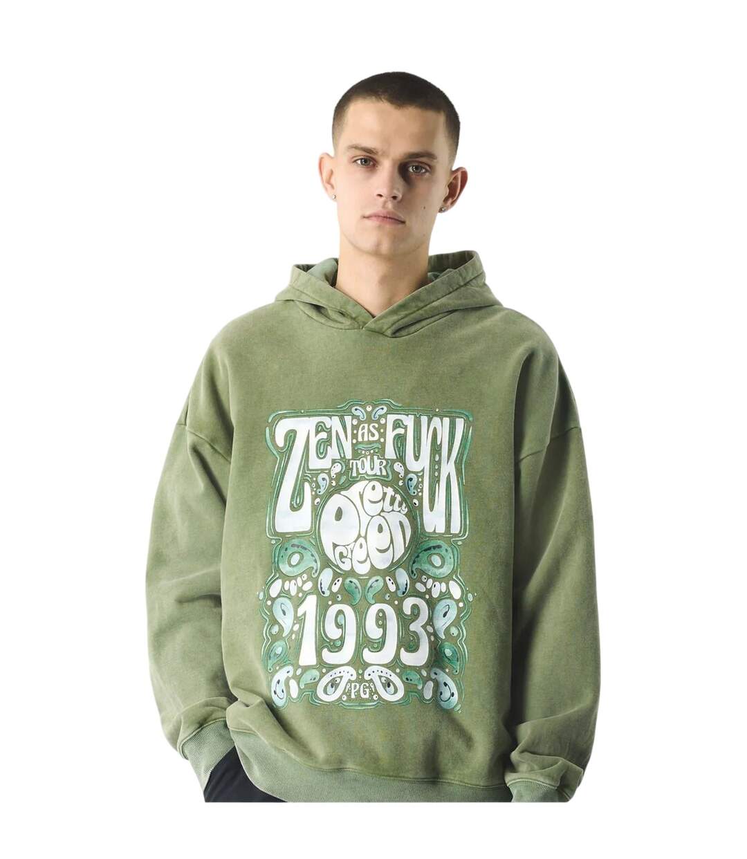 Sweat À Capuche Zen Homme Vert Pretty Green-1
