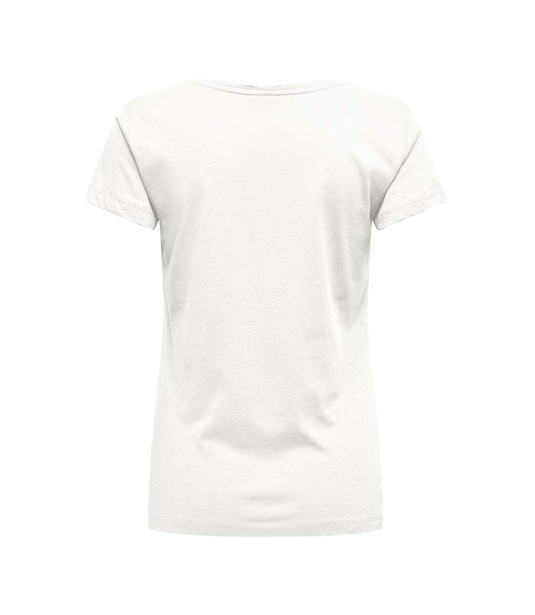 T-Shirt blanc/noir femme jdy paris-2