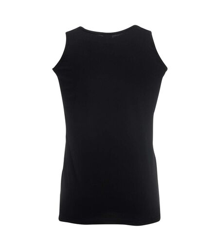 Mens Athletic Sleeveless Vest / Tank Top Black Fruit Of The Loom