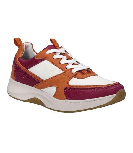 Womens/ladies Elli 09 Leather Trainers Rouge Orange Blanc Josef Seibel