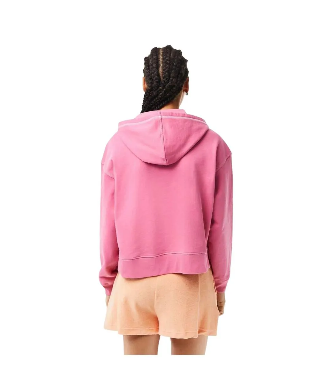 Sweat À Capuche Manches Tombantes Femme Rose Lacoste-2