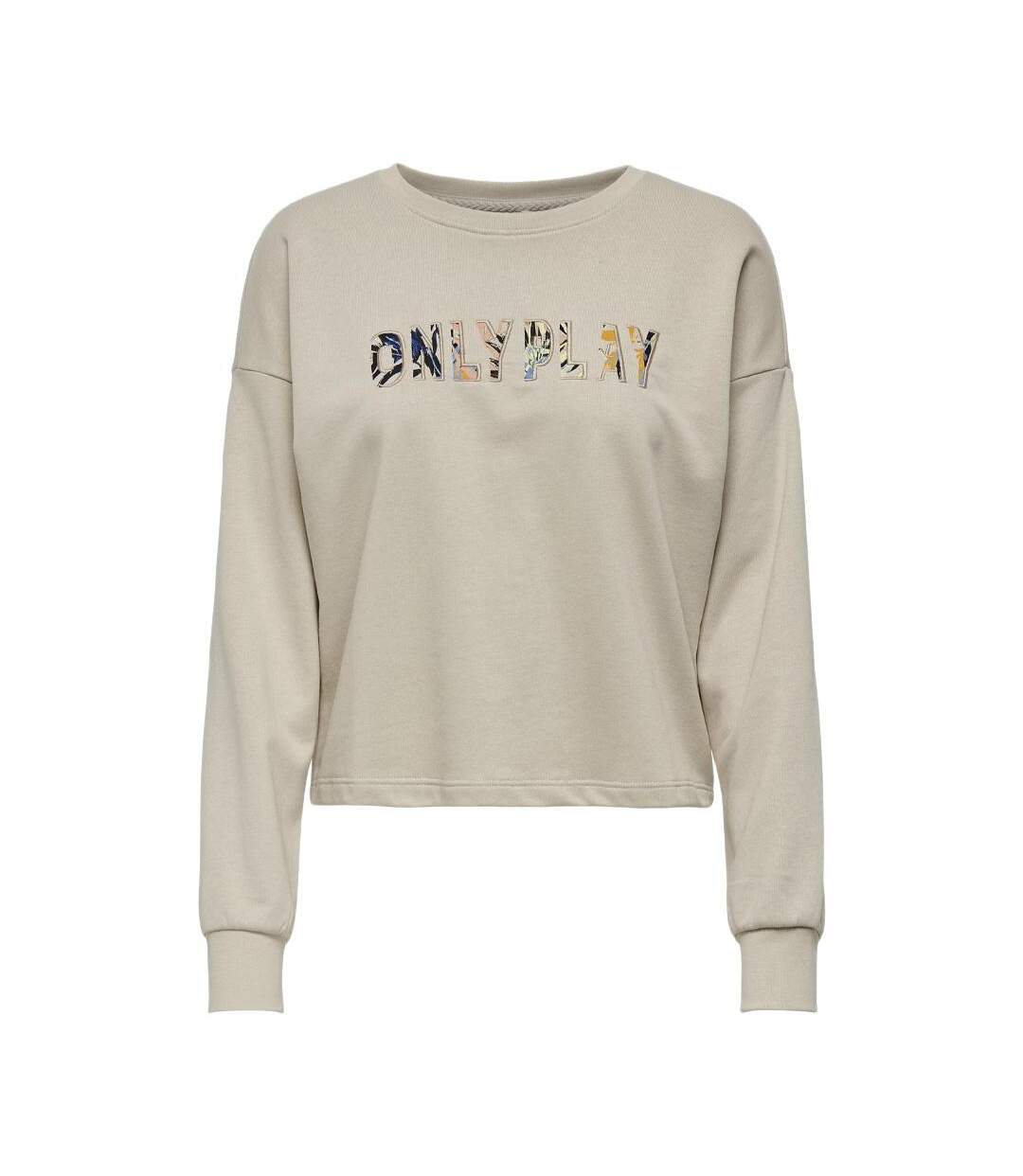 Sweat beige femme only play mix box-1