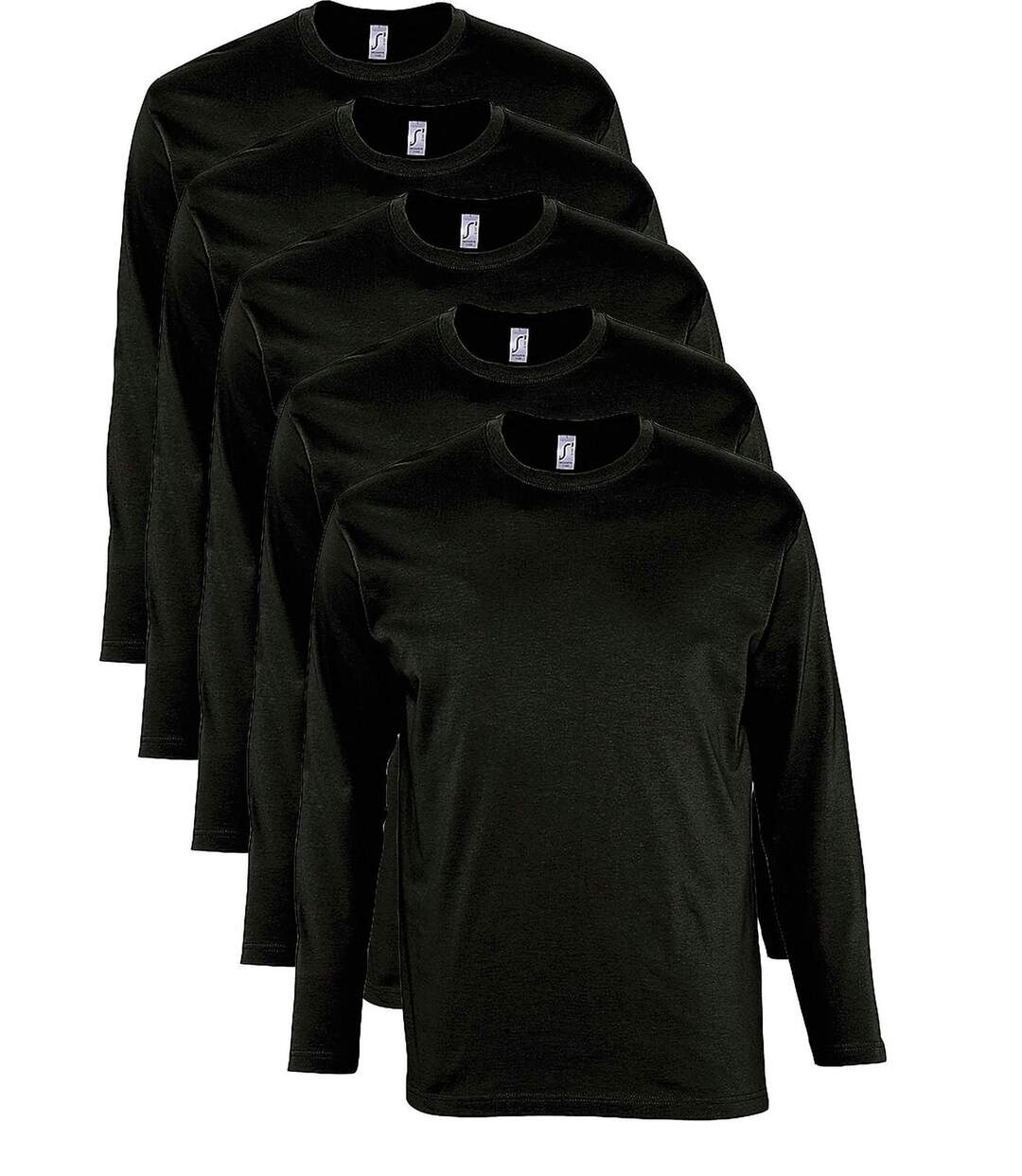 lot 5 T-shirts manches longues HOMME - noir