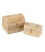 Lot de 2 Boîtes Déco en Bois Perle du Sahara 28cm Naturel-1
