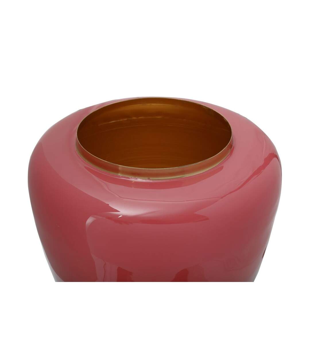 Vase Rond Design Tribuna 36cm Corail & Or-2