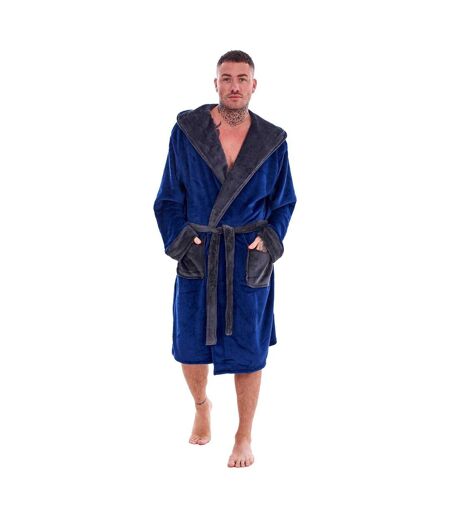 Robe De Chambre Homme Bleu Marine Charbon Keanu
