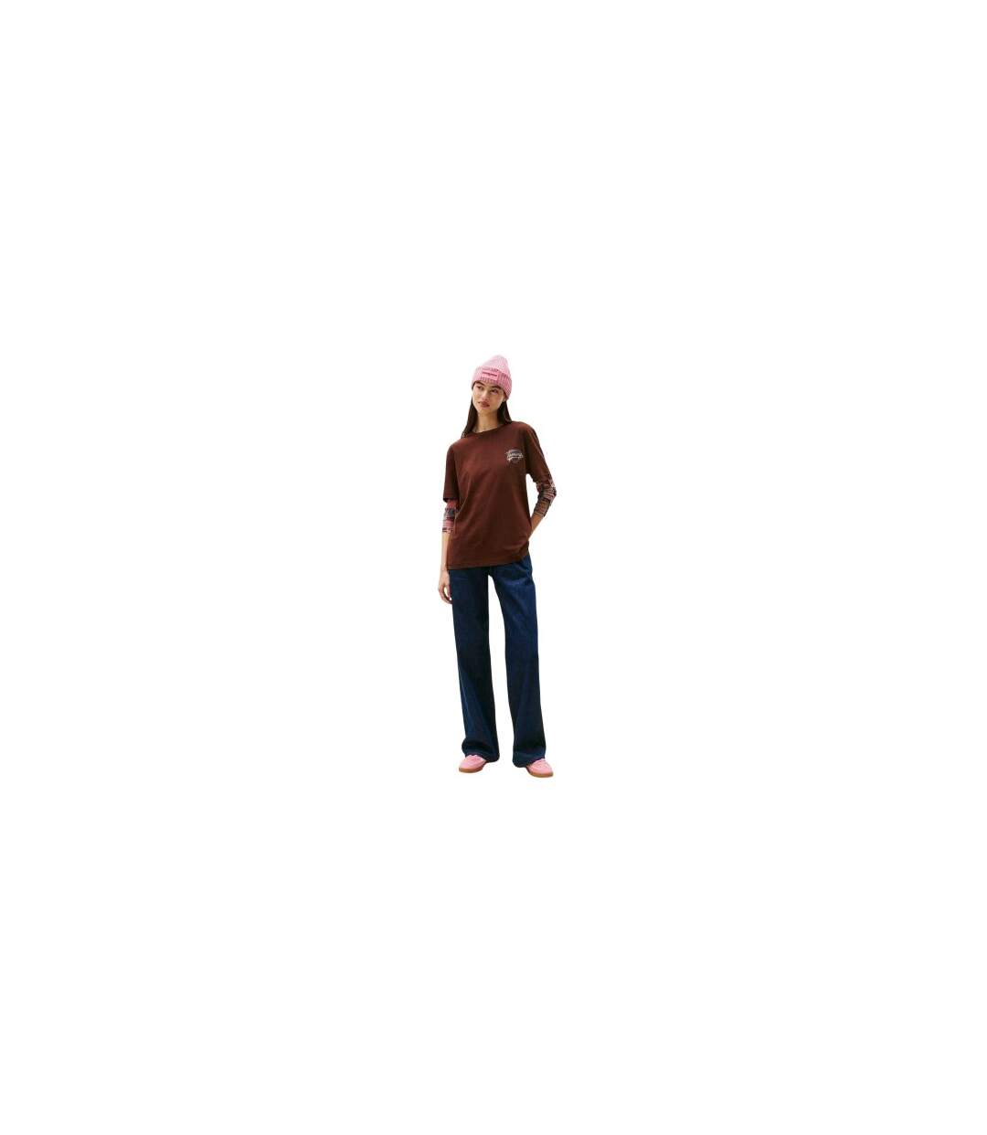 T-shirt Motif/style Imprimé Graphique Femme Marron Tommy Jeans-1