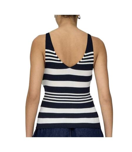 Débardeur marine/blanc femme only orvieto