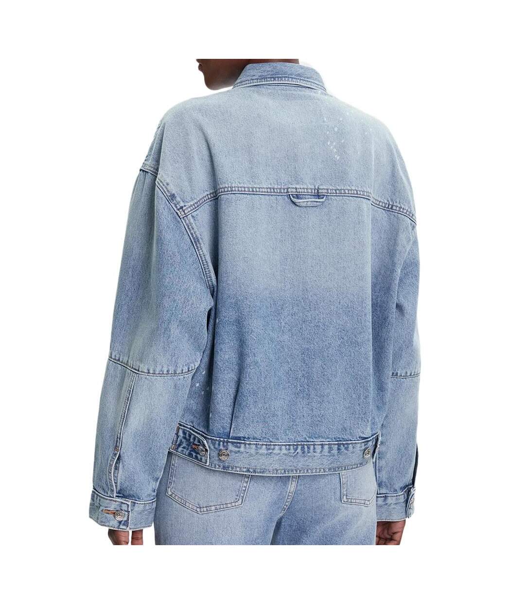 Veste en jean bleu femme calvin klein jeans denim jacket-2
