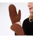 Isotoner Gants femme en cuir de chèvre velours, doublés imitation fourrure-2